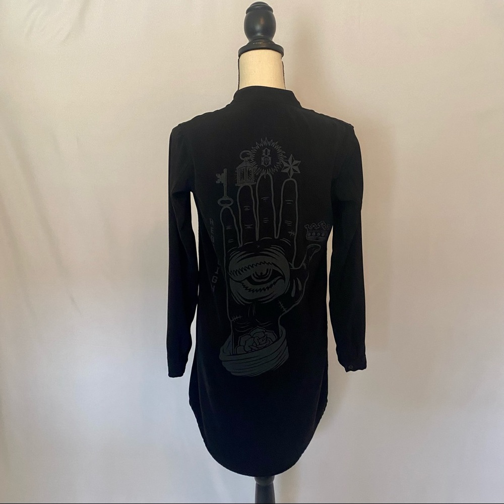 Rebel8 Black Long Sleeve Modal Dress | Size XS